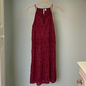 Lauren Conrad floral cutout babydoll dress